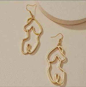 Gold Body Shaped Earrings 'Body Ody'